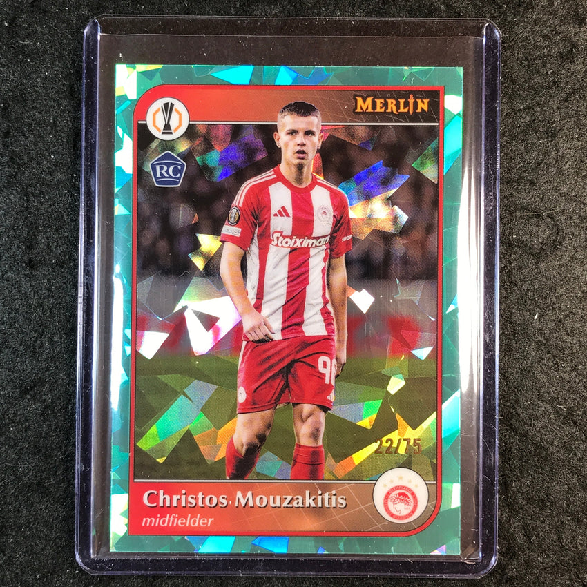 2024-25 Merlin UEFA Club Comp CHRISTOS MOUZAKITIS Base Aqua Atomic 22/75 #134