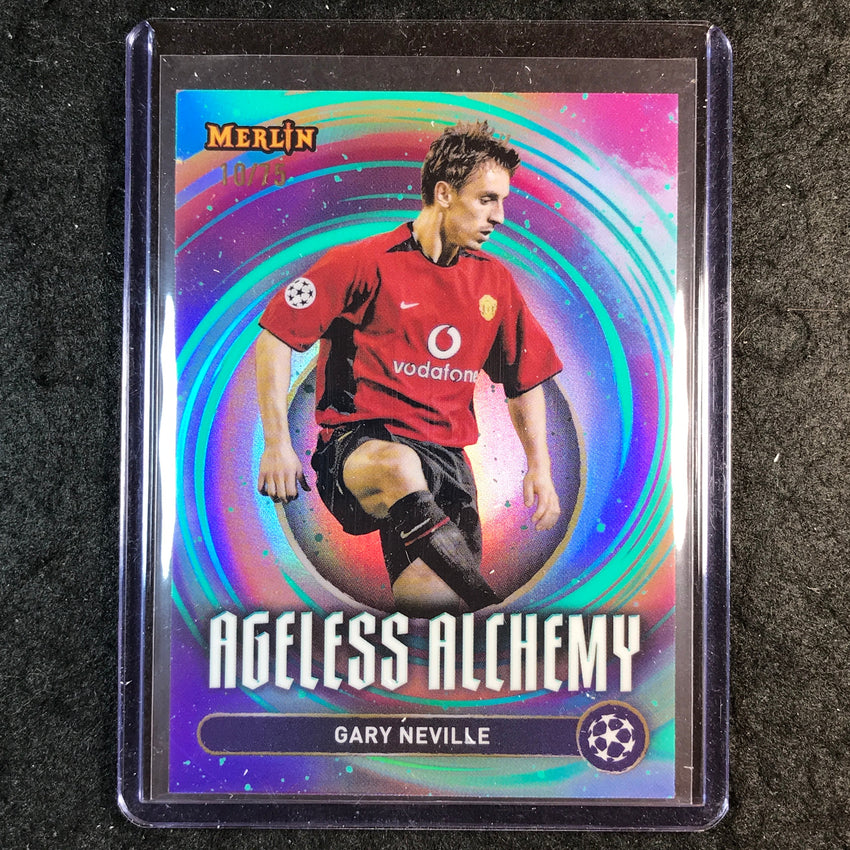 2024-25 Merlin UEFA Club Comp GARY NEVILLE Ageless Alchemy Aqua 10/75 #7
