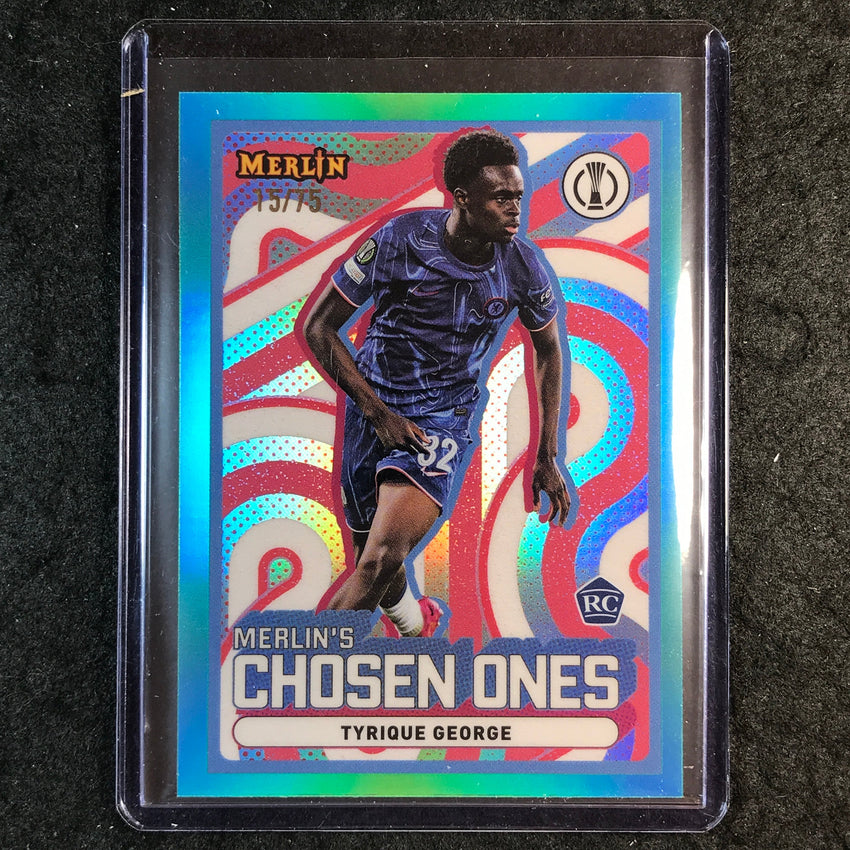 2024-25 Merlin UEFA Club Comp TYRIQUE GEORGE Chosen Ones Rookie Aqua 15/75 #4