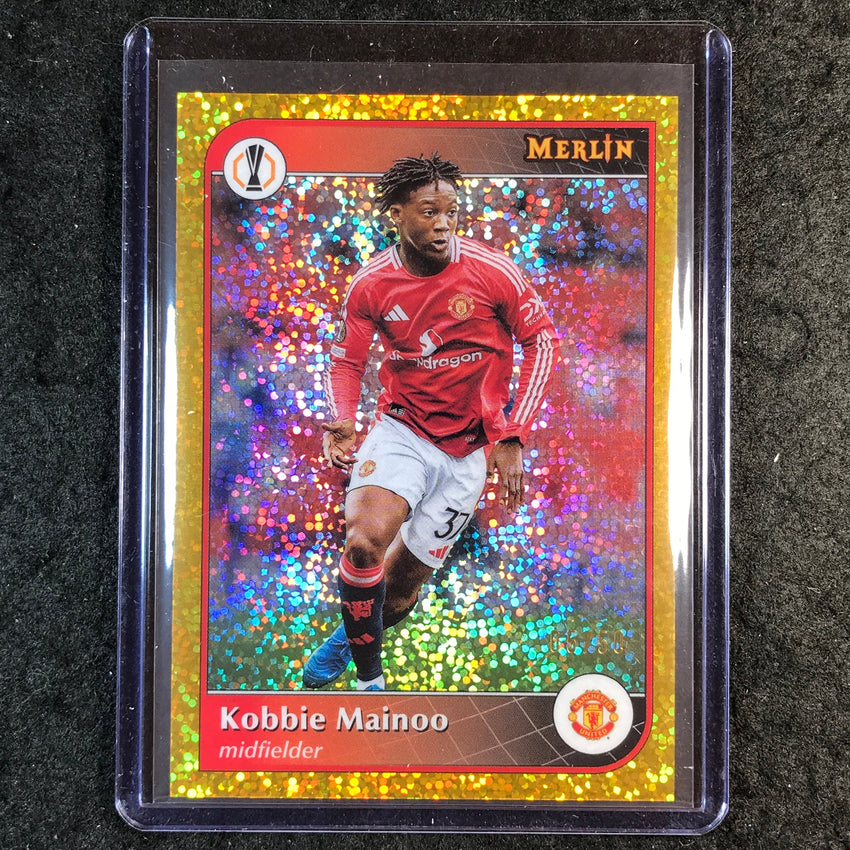 2024-25 Merlin UEFA Club Comp KOBBIE MAINOO Base Gold Speckle 5/50 #37