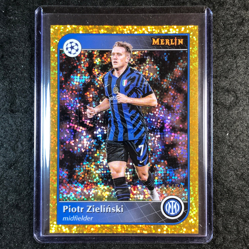 2024-25 Merlin UEFA Club Comp PIOTR ZIELINSKI Base Gold Speckle 31/50 #94