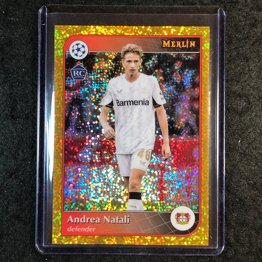 2024-25 Merlin UEFA Club Comp ANDREA NATALI Rookie Base Gold Speckle 8/50 #105