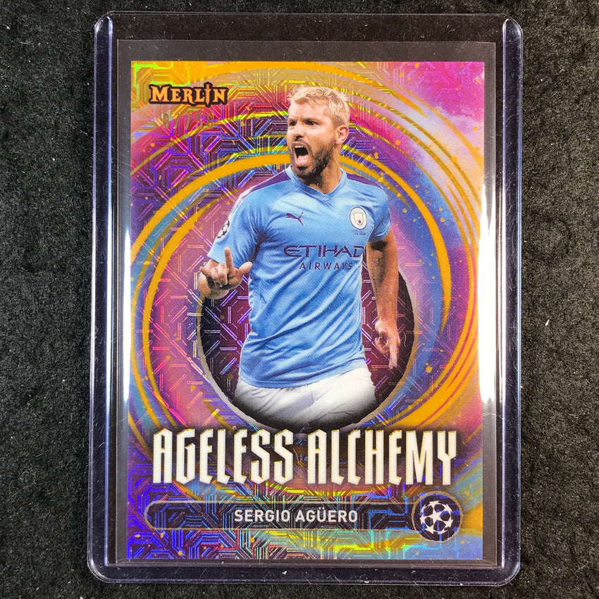 2024-25 Merlin UEFA Club Comp SERGIO AGUERO Ageless Alchemy Gold Mojo 7/50 #17