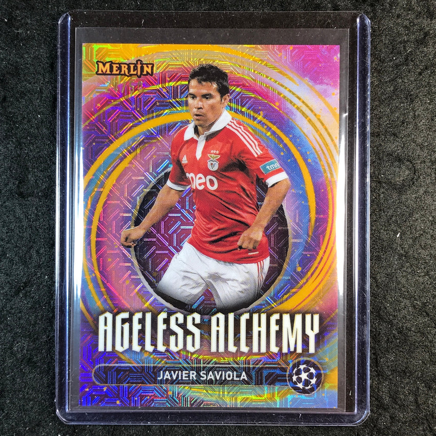 2024-25 Merlin UEFA Club Comp JAVIER SAVIOLA Ageless Alchemy Gold Mojo 24/50 #22