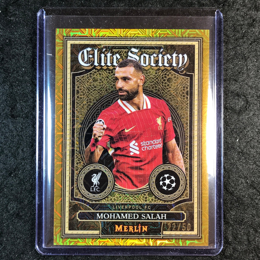 2024-25 Merlin UEFA Club Comp MOHAMED SALAH Elite Society Gold Mojo 22/50 #12