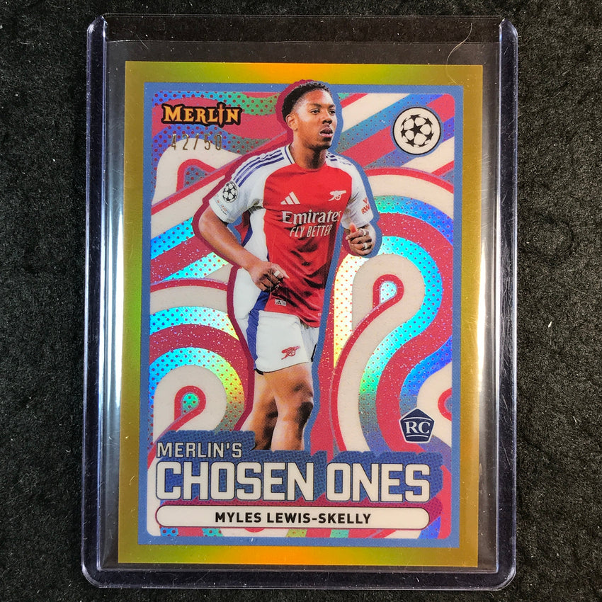 2024-25 Merlin UEFA Club Comp MYLES LEWIS-SKELLY Chosen Ones Rookie Gold 42/50