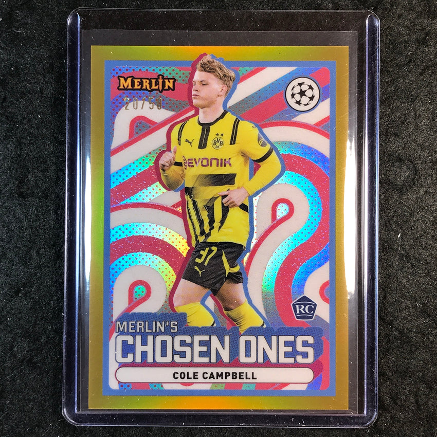 2024-25 Merlin UEFA Club Comp COLE CAMPBELL Chosen Ones Rookie Gold 20/50 #7