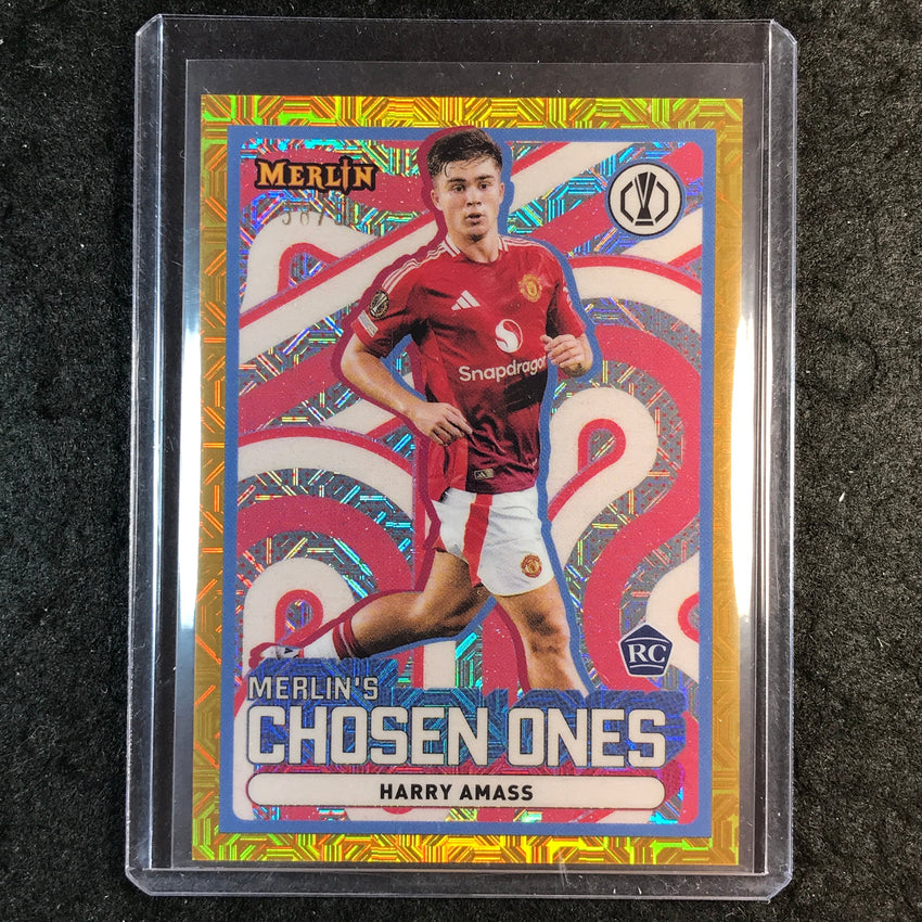2024-25 Merlin UEFA Club Comp HARRY AMASS Chosen Ones Rookie Gold Mojo 38/50 #16