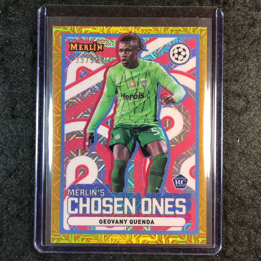 2024-25 Merlin UEFA Club Comp GEOVANY QUENDA Chosen Ones Rookie Gold Mojo 39/50