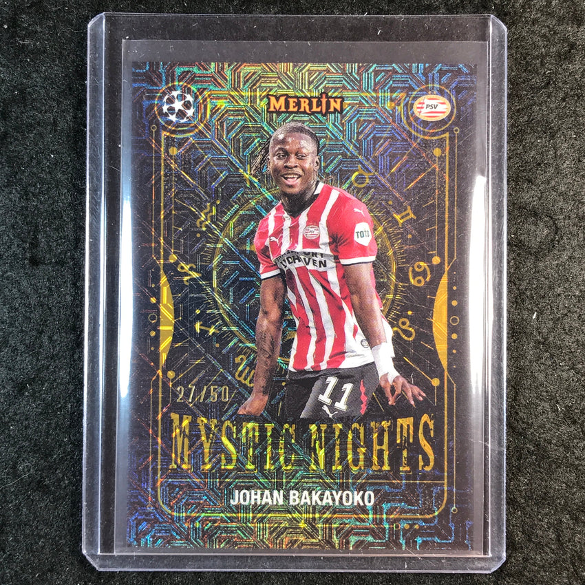 2024-25 Merlin UEFA Club Comp JOHAN BAKAYOKO Mystic Nights Gold Mojo 27/50 #17