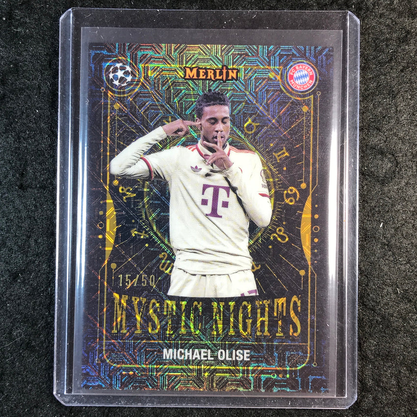 2024-25 Merlin UEFA Club Comp MICHAEL OLISE Mystic Nights Gold Mojo 15/50 #27