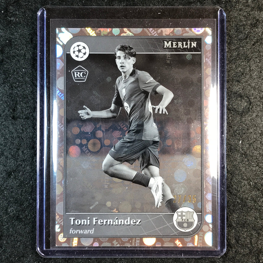 2024-25 Merlin UEFA Club Comp TONI FERNANDEZ Rookie Black White Vintage 27/35