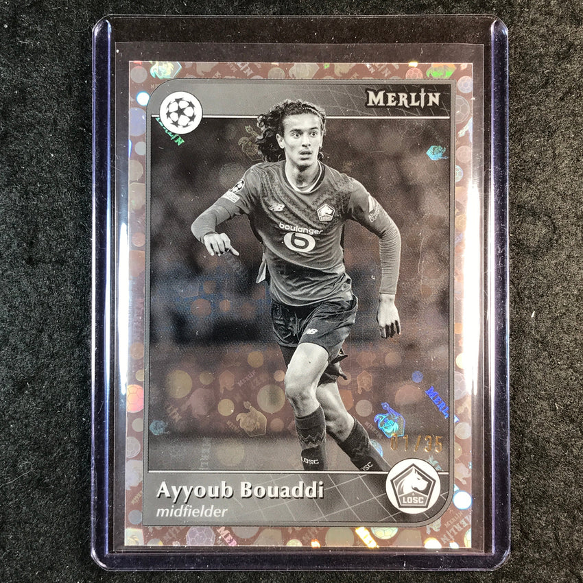 2024-25 Merlin UEFA Club Comp AYYOUB BOUADDI Black and White Vintage 1/35 #44