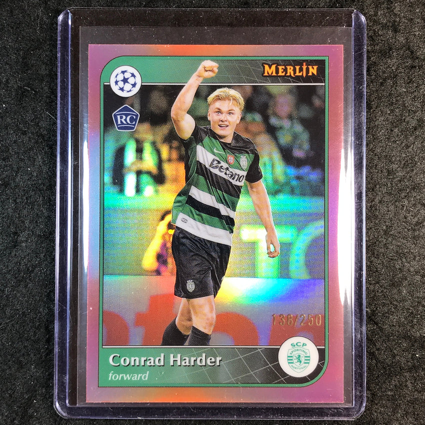 2024-25 Merlin UEFA Club Comp CONRAD HARDER Rookie Rose Gold /250 #158