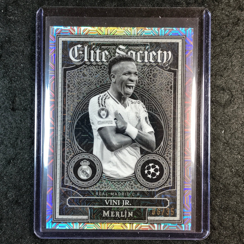 2024-25 Merlin UEFA Club Comp VINI JR. Elite Society Black White Mojo 6/35 #15