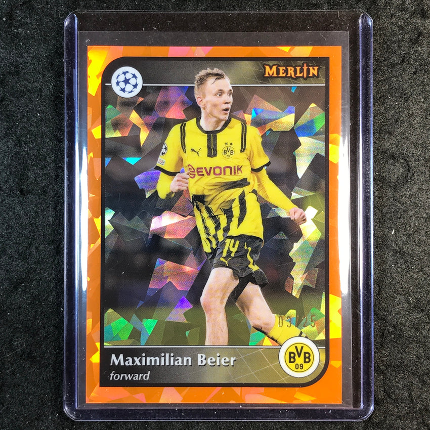 2024-25 Merlin UEFA Club Comp MAXIMILIAN BEIER Base Orange Atomic 3/25 #114