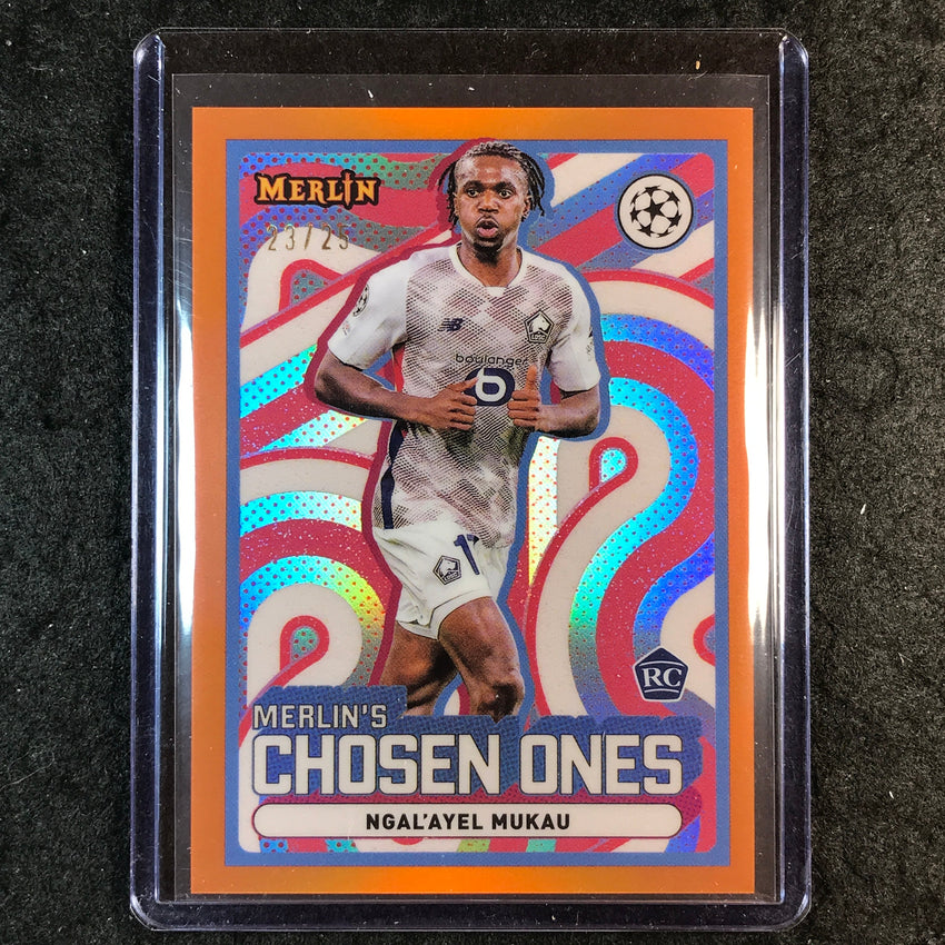 2024-25 Merlin UEFA Club Comp NGAL'AYEL MUKAU Chosen Ones Rookie Orange 23/25