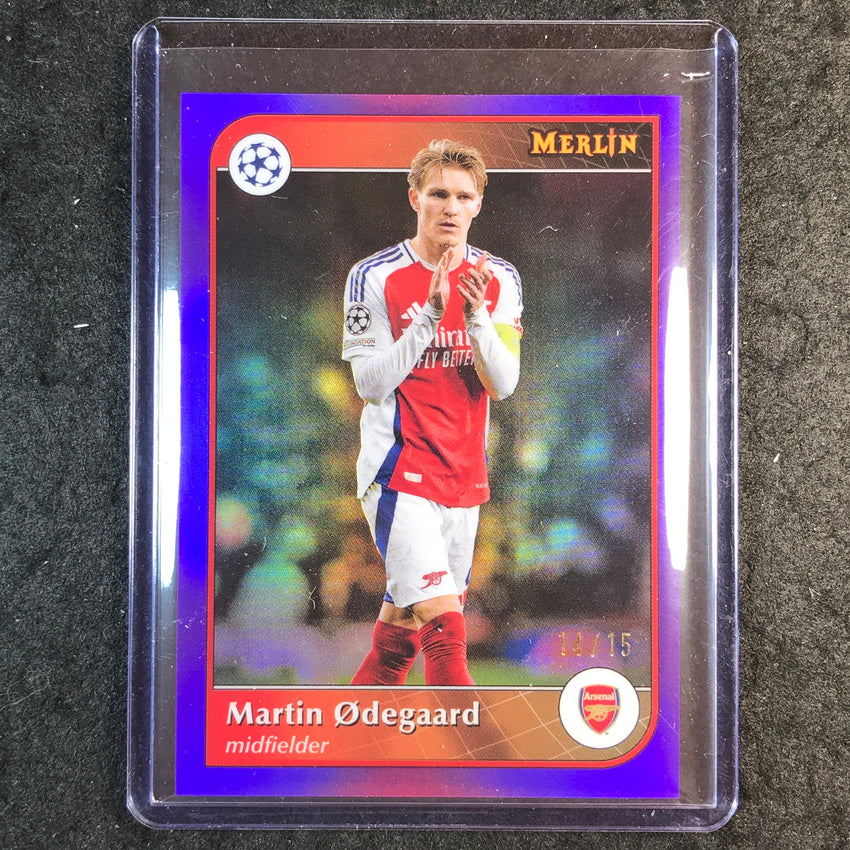 2024-25 Merlin UEFA Club Comp MARTIN ODEGAARD Base Purple 14/15 #81