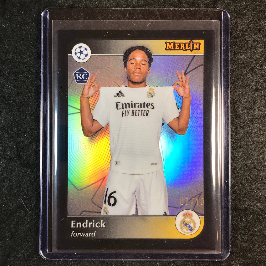 2024-25 Merlin UEFA Club Comp ENDRICK Rookie Base Variation Black 7/10 #16