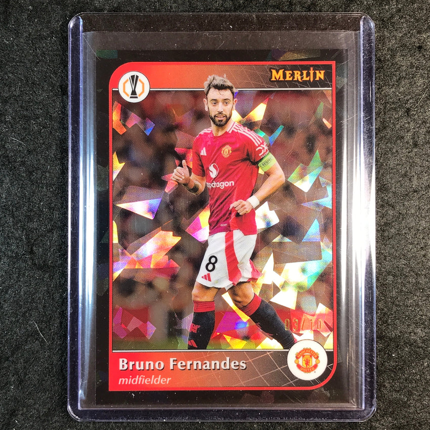2024-25 Merlin UEFA Club Comp BRUNO FERNANDES Base Black Atomic 3/10 #32