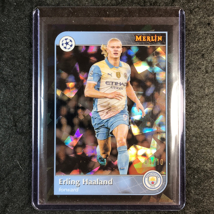 2024-25 Merlin UEFA Club Comp ERLING HAALAND Base Black Atomic 1/10 #73
