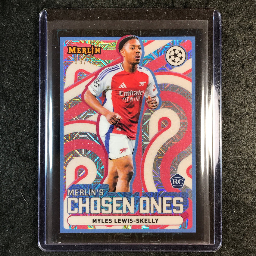2024-25 Merlin UEFA Club Comp MYLES LEWIS-SKELLY Chosen Ones Rookie Black 9/10