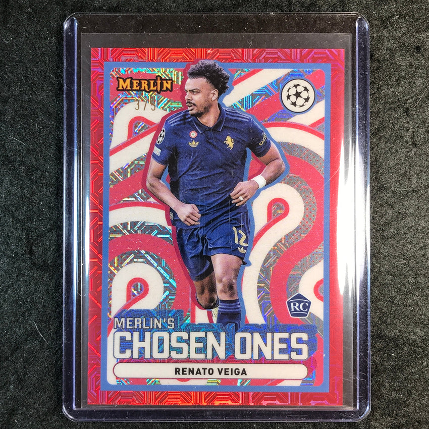 2024-25 Merlin UEFA Club Comp RENATO VEIGA Chosen Ones Rookie Red Mojo 3/5 #10