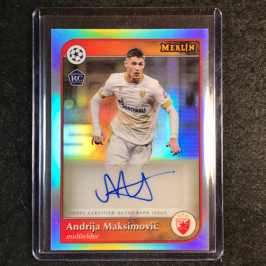 2024-25 Merlin UEFA Club Comp ANDRIJA MAKSIMOVIC Base Rookie Auto Refractor #AM