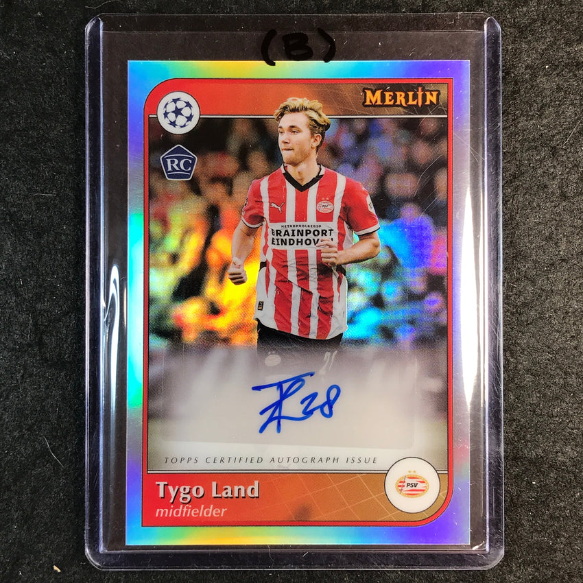 2024-25 Merlin UEFA Club Comp TYGO LAND Base Rookie Auto Refractor #TL (B)