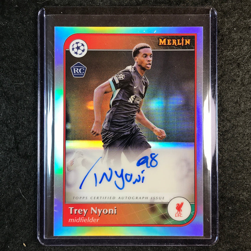 2024-25 Merlin UEFA Club Comp TREY NYONI Base Rookie Auto Refractor #TN