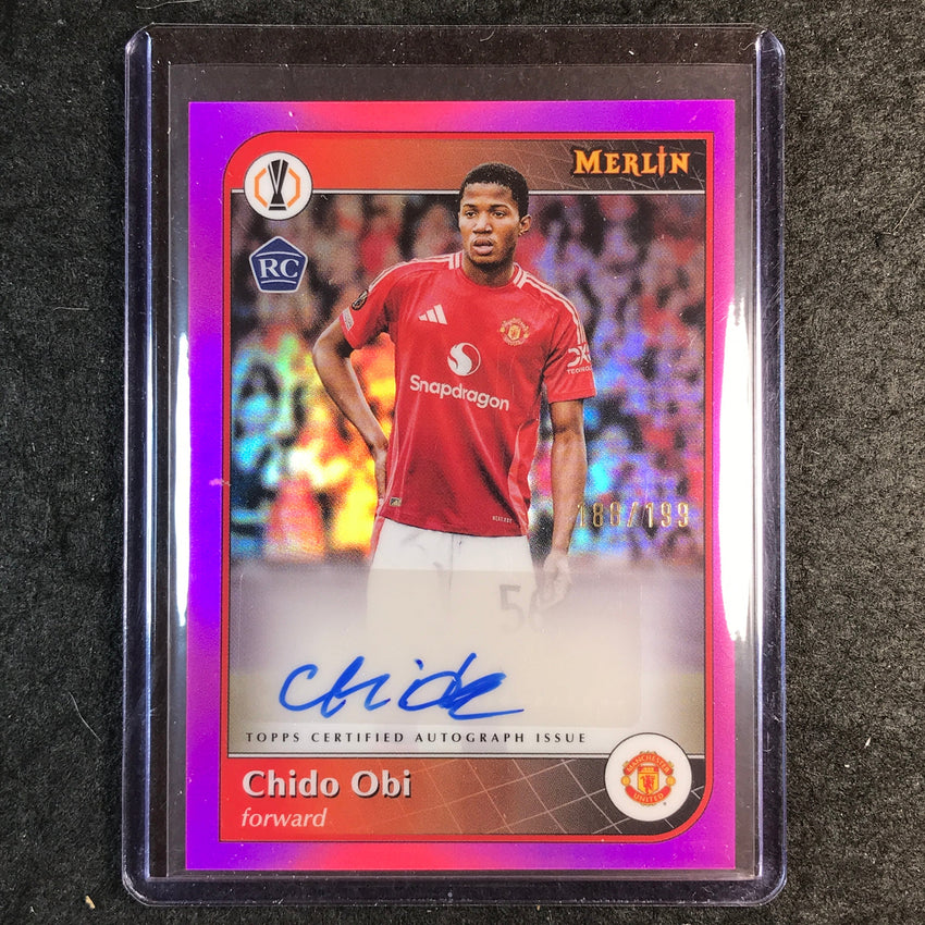 2024-25 Merlin UEFA Club Comp CHIDO OBI Base Rookie Auto Pink 188/199
