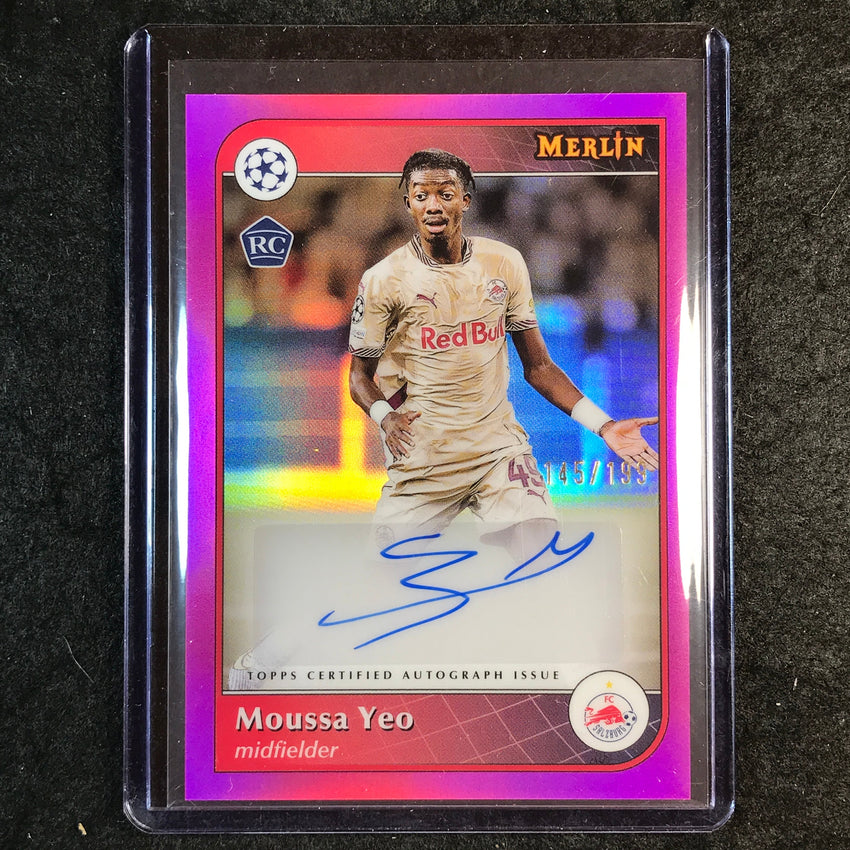 2024-25 Merlin UEFA Club Comp MOUSSA YEO Base Rookie Auto Pink 145/199