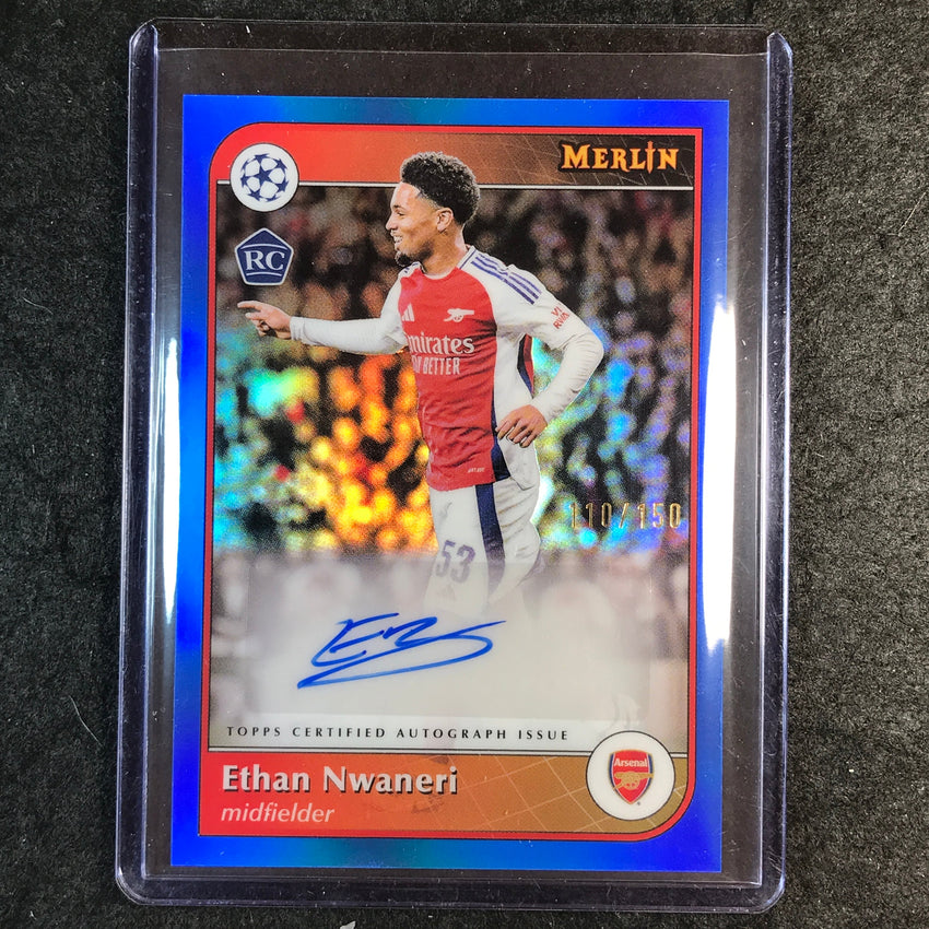 2024-25 Merlin UEFA Club Comp ETHAN NWANERI Base Rookie Auto Blue 110/150