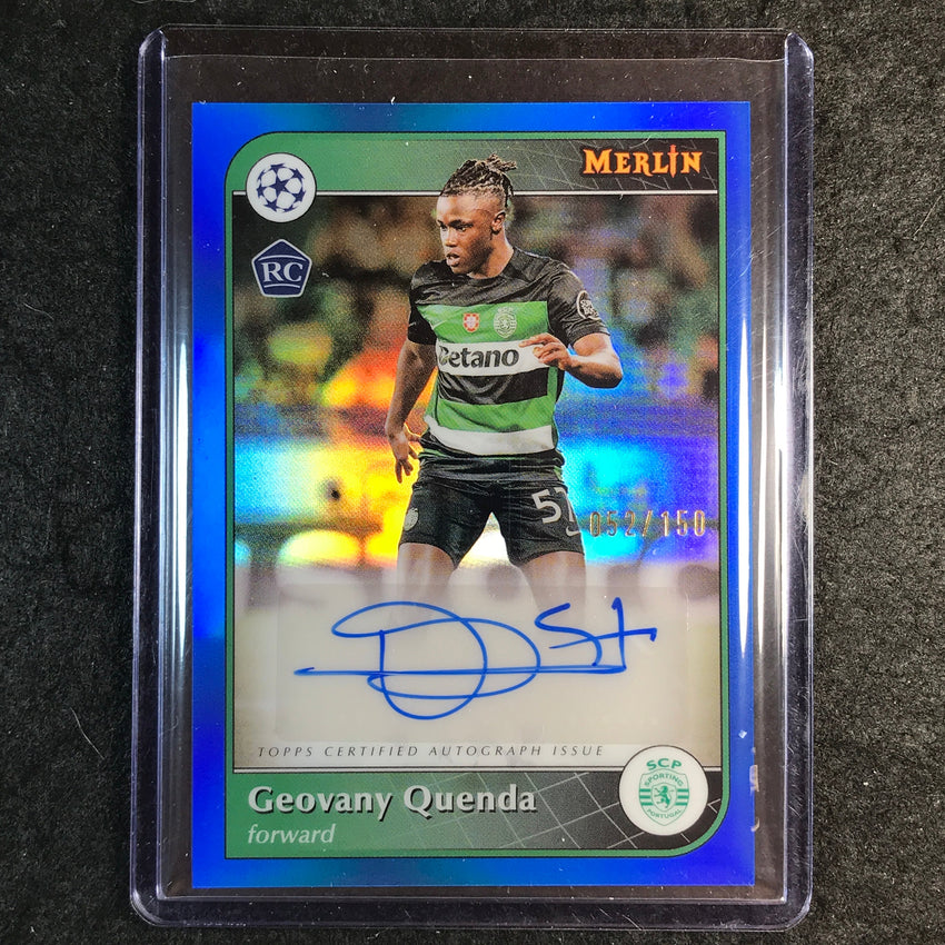 2024-25 Merlin UEFA Club Comp GEOVANY QUENDA Base Rookie Auto Blue 52/150