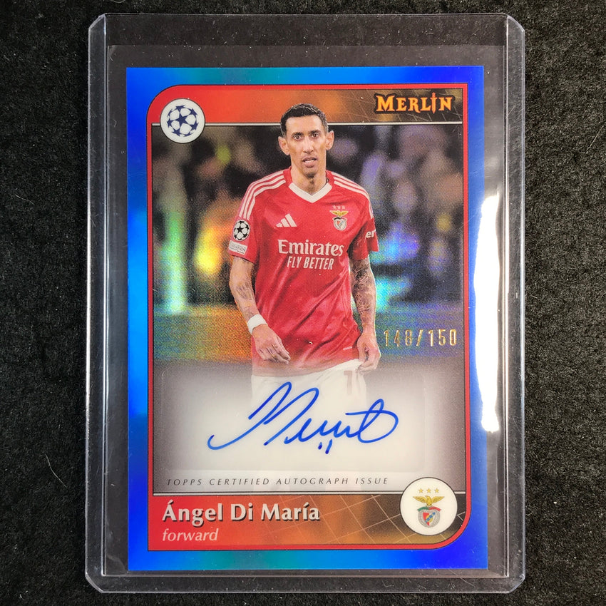 2024-25 Merlin UEFA Club Comp ANGEL DI MARIA Base Auto Blue 148/150
