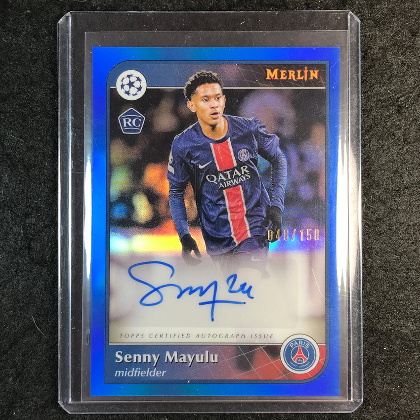 2024-25 Merlin UEFA Club Comp SENNY MAYULU Base Rookie Auto Blue 48/150