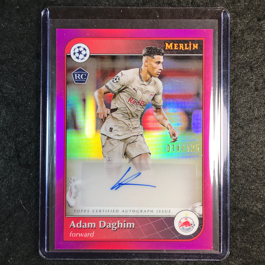 2024-25 Merlin UEFA Club Comp ADAM DAGHIM Base Rookie Auto Magenta 14/125