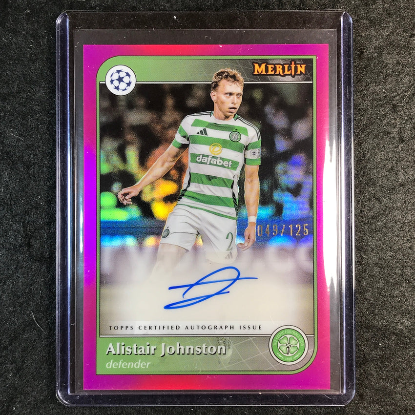 2024-25 Merlin UEFA Club Comp ALISTAIR JOHNSTON Base Auto Magenta 49/125
