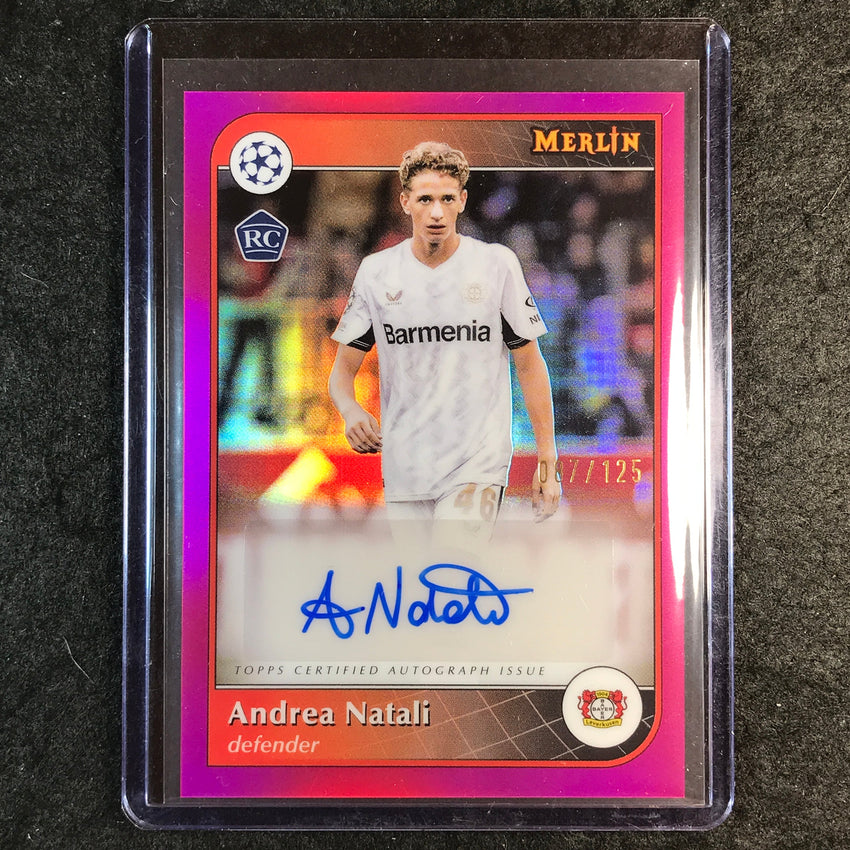 2024-25 Merlin UEFA Club Comp ANDREA NATALI Base Rookie Auto Magenta 87/125