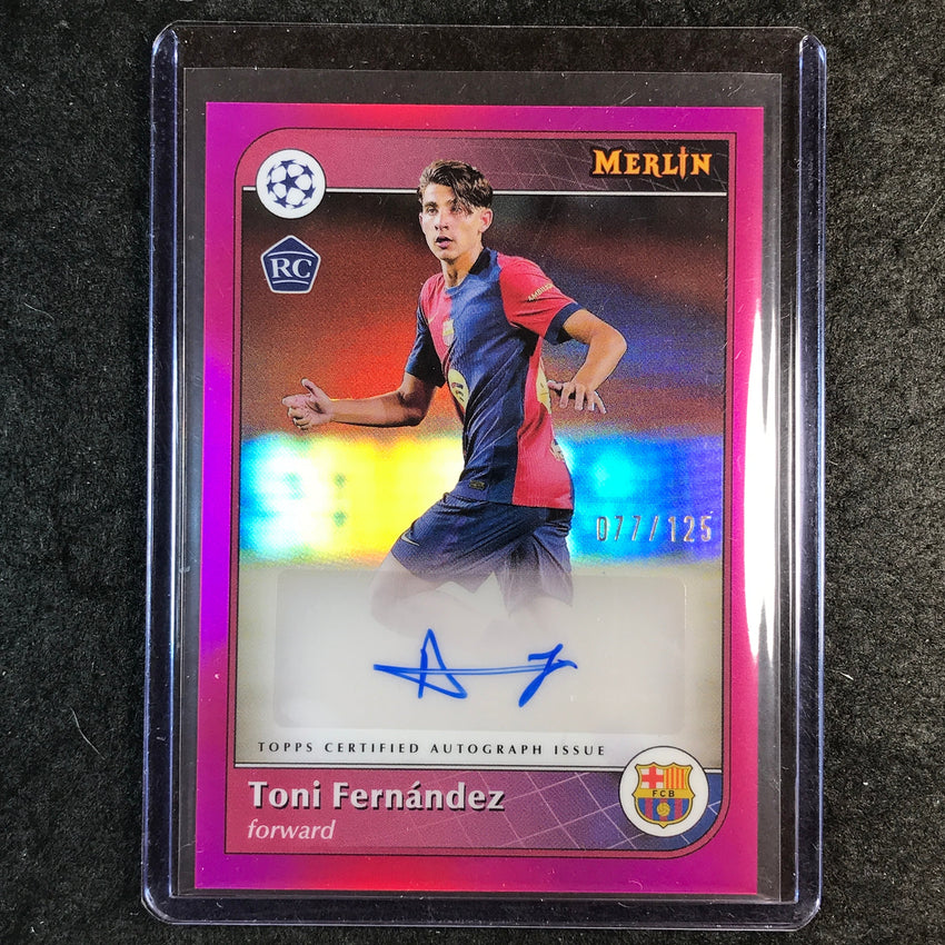 2024-25 Merlin UEFA Club Comp TONI FERNANDEZ Base Rookie Auto Magenta 77/125