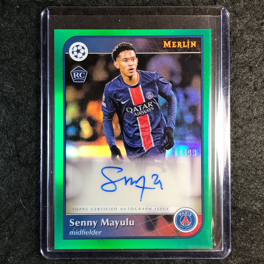 2024-25 Merlin UEFA Club Comp SENNY MAYULU Base Rookie Auto Green 11/99