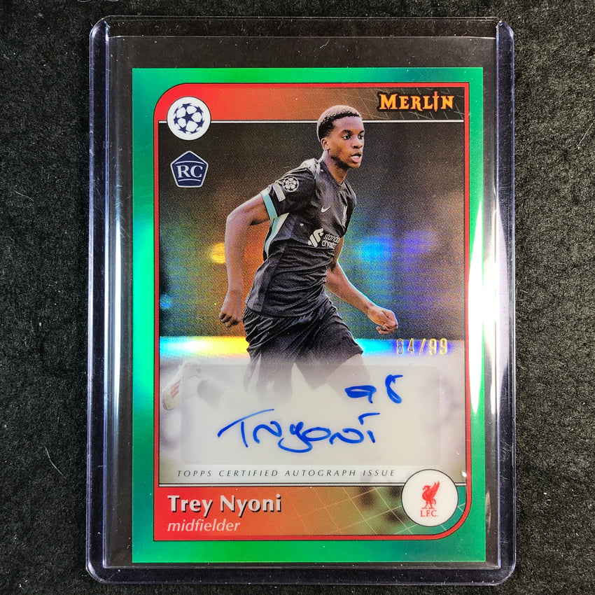 2024-25 Merlin UEFA Club Comp TREY NYONI Base Rookie Auto Green 84/99