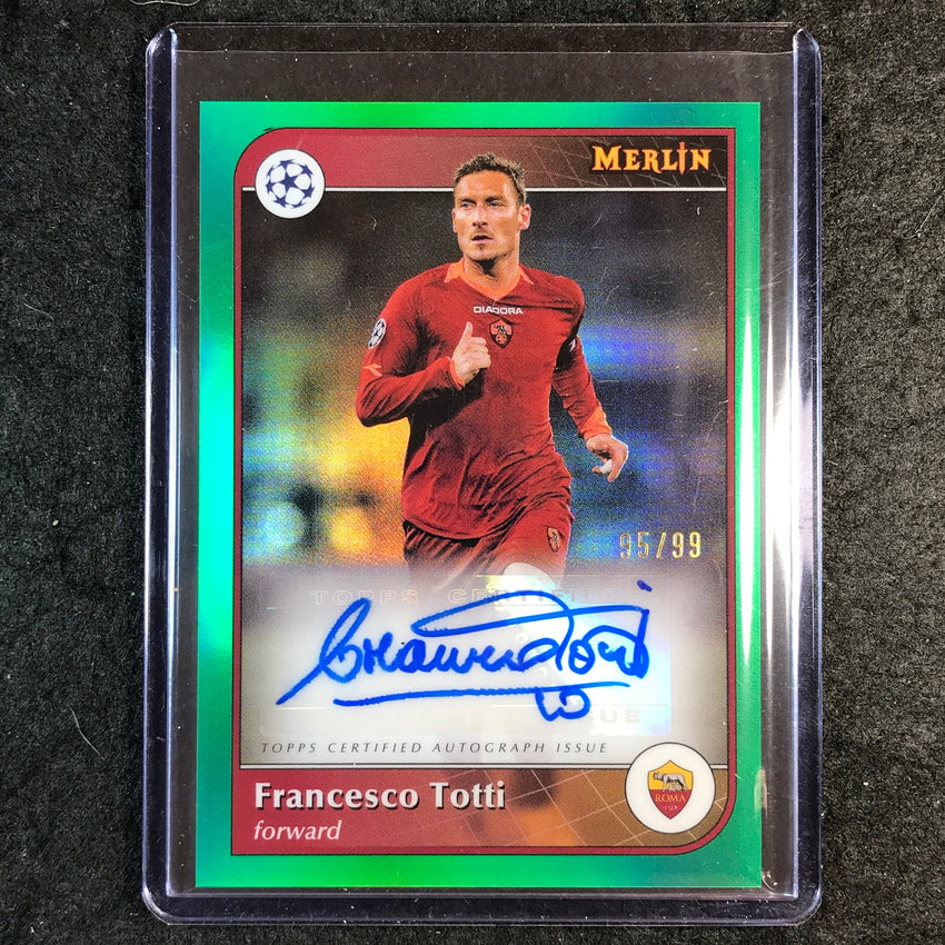 2024-25 Merlin UEFA Club Comp FRANCESCO TOTTI Base Auto Green 95/99