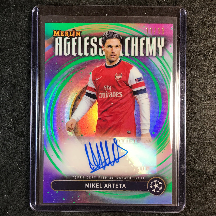 2024-25 Merlin UEFA Club Comp MIKEL ARTETA Ageless Alchemy Auto Green 11/99