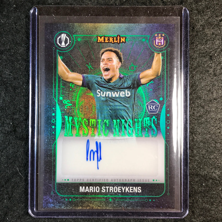 2024-25 Merlin UEFA Club Comp MARIO STROEYKENS Mystic Nights Rookie Auto 23/99