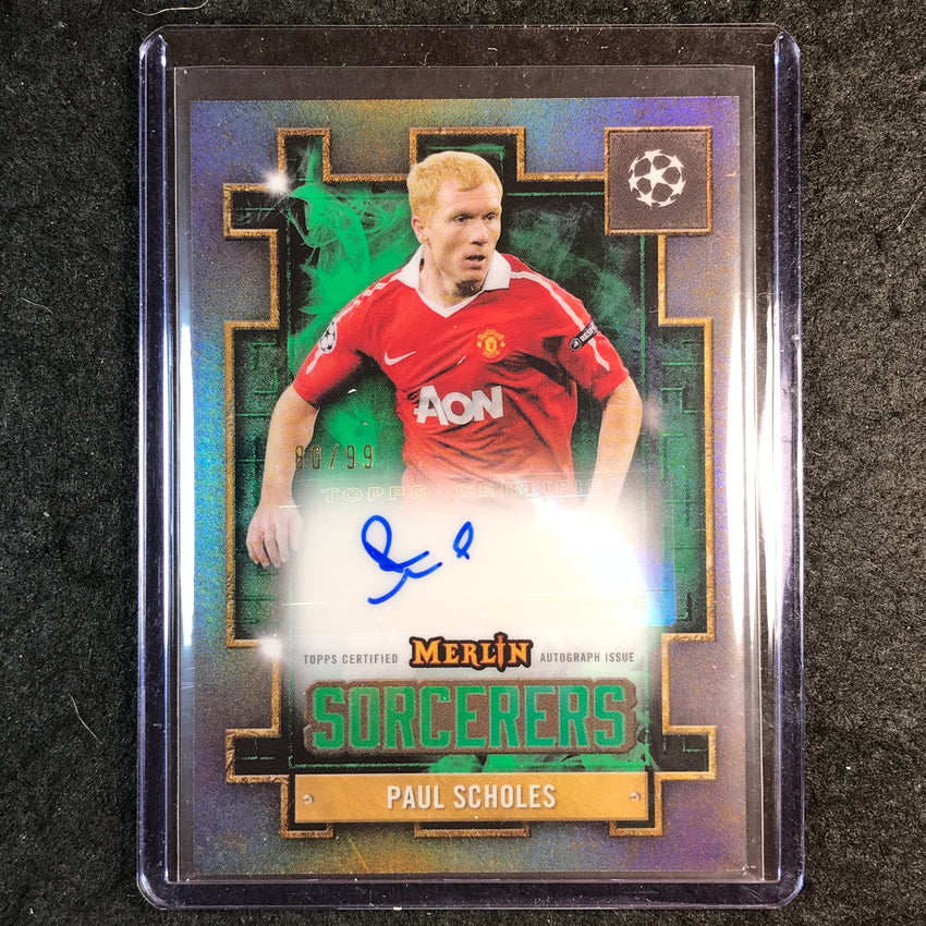 2024-25 Merlin UEFA Club Comp PAUL SCHOLES Sorcerers Auto Green 80/99