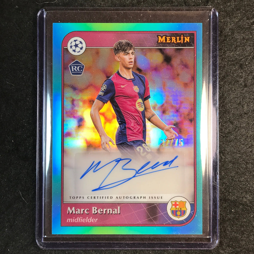 2024-25 Merlin UEFA Club Comp MARC BERNAL Base Rookie Auto Aqua 27/75