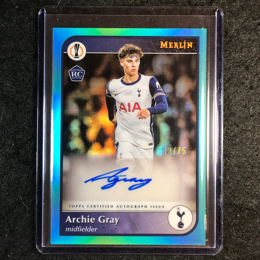 2024-25 Merlin UEFA Club Comp ARCHIE GRAY Base Rookie Auto Aqua 12/75