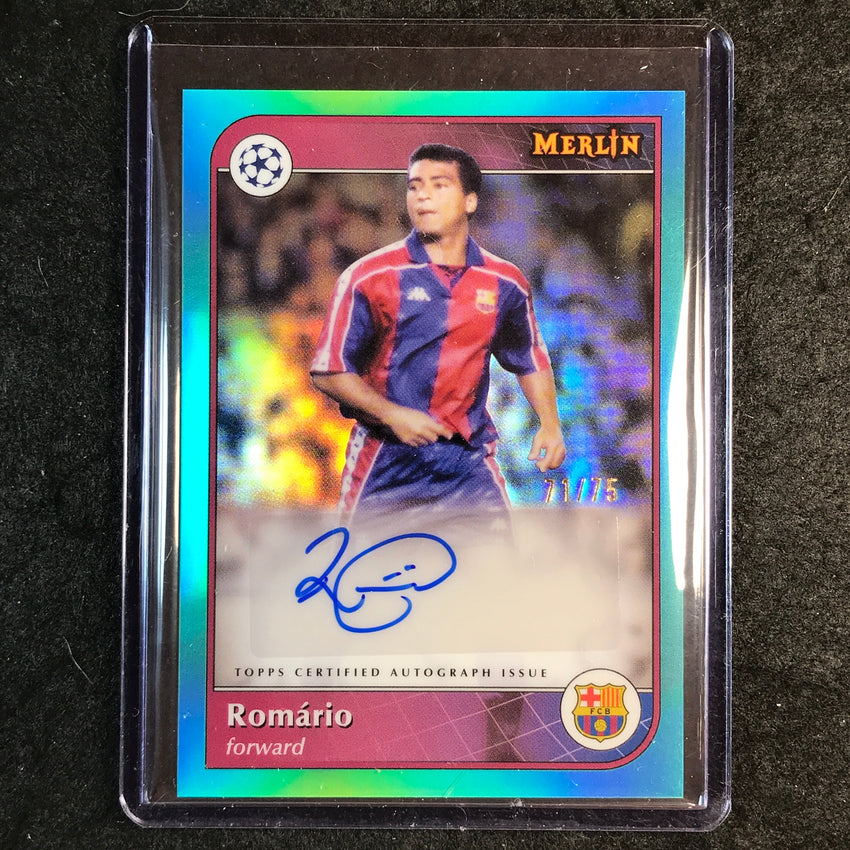 2024-25 Merlin UEFA Club Comp ROMARIO Base Auto Aqua 71/75