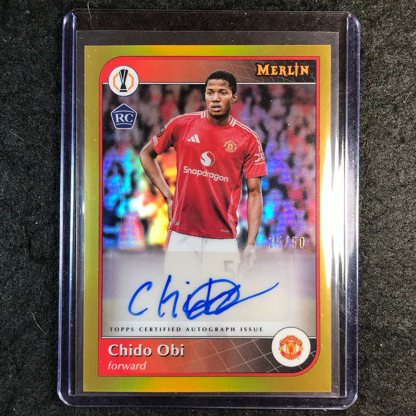 2024-25 Merlin UEFA Club Comp CHIDO OBI Base Rookie Auto Gold 25/50
